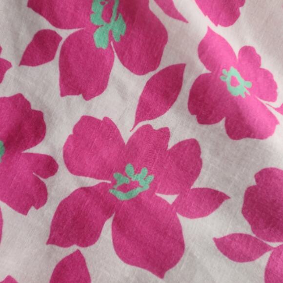 Jade by Jane Floral Pullover Blouse Top, V-neck, pink & white, sz 2X Puff Sleeve - Picture 4 of 9